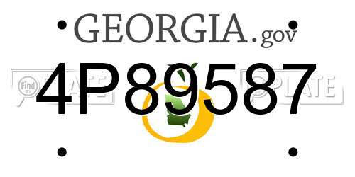 4P89587 Georgia License Plate