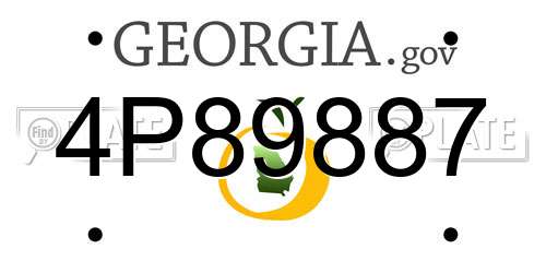 4P89887 Georgia License Plate