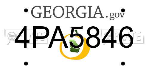 4PA5846 Georgia License Plate