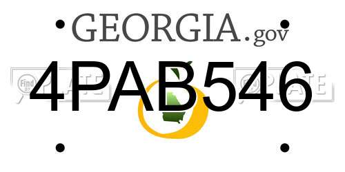 4PAB546 Georgia License Plate