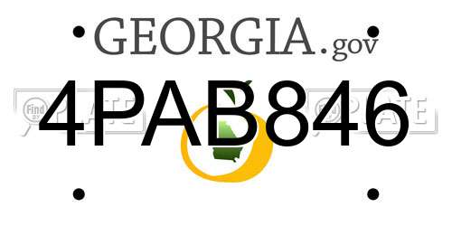 4PAB846 Georgia License Plate