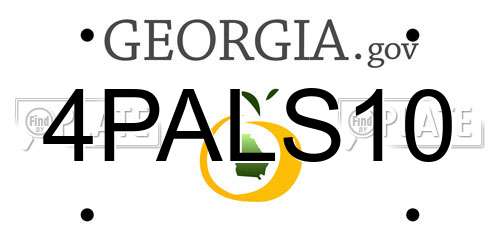 4PALS10 Georgia License Plate