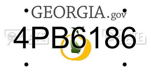 4PB6186 Georgia License Plate