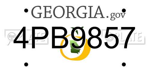 4PB9857 Georgia License Plate