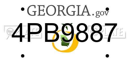 4PB9887 Georgia License Plate