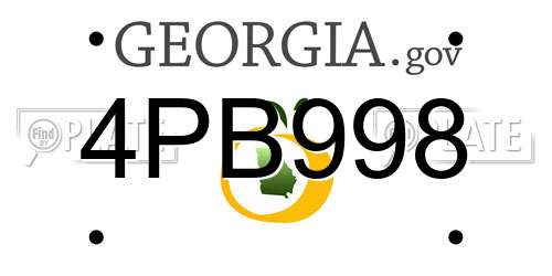 4PB998 Georgia License Plate