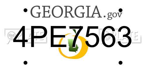 4PE7563 Georgia License Plate