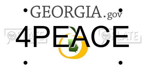 4PEACE Georgia License Plate