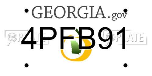 4PFB91 Georgia License Plate