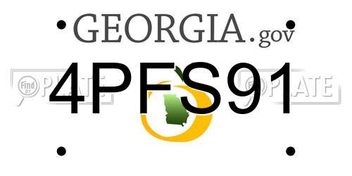4PFS91 Georgia License Plate