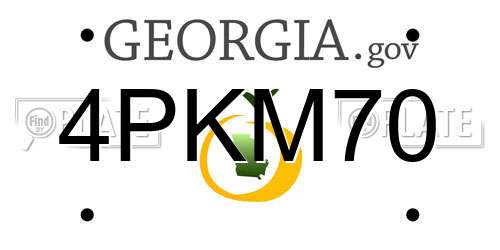 4PKM70 Georgia License Plate