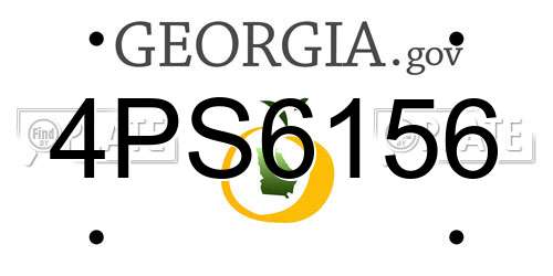 4PS6156 Georgia License Plate