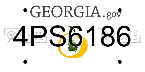 4PS6186 Georgia License Plate
