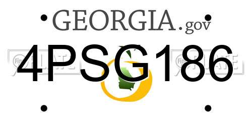 4PSG186 Georgia License Plate