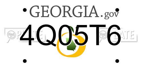 4Q05T6 Georgia License Plate