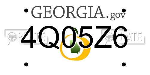 4Q05Z6 Georgia License Plate