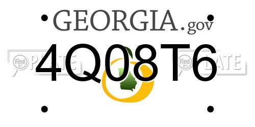 4Q08T6 Georgia License Plate