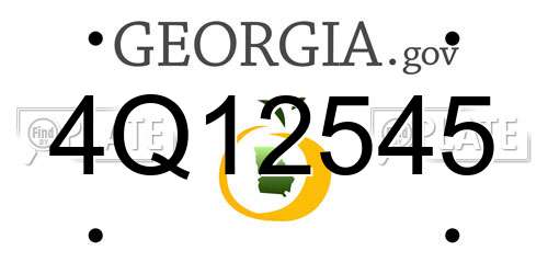 4Q12545 Georgia License Plate