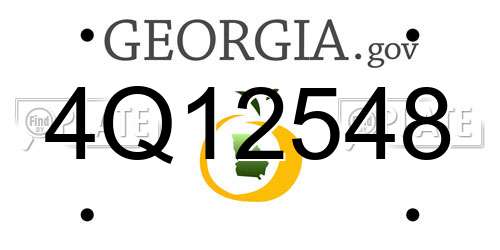 4Q12548 Georgia License Plate
