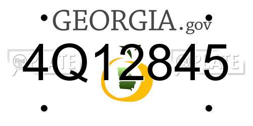 4Q12845 Georgia License Plate