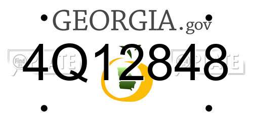 4Q12848 Georgia License Plate