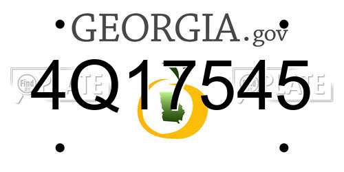 4Q17545 Georgia License Plate
