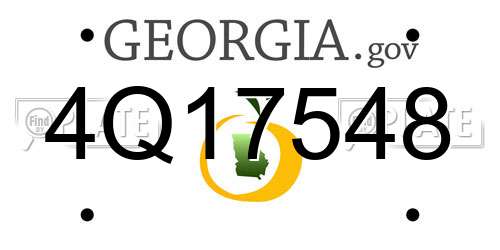 4Q17548 Georgia License Plate