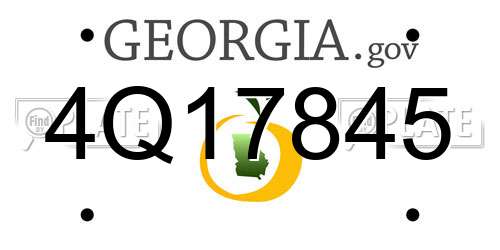 4Q17845 Georgia License Plate