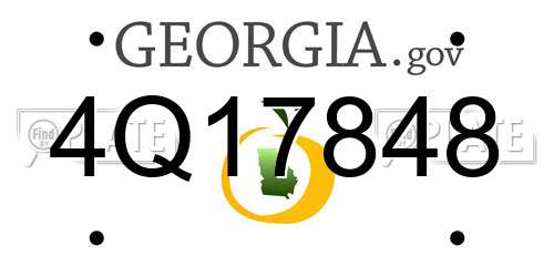 4Q17848 Georgia License Plate