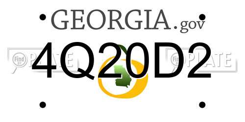 4Q20D2 Georgia License Plate