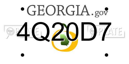 4Q20D7 Georgia License Plate