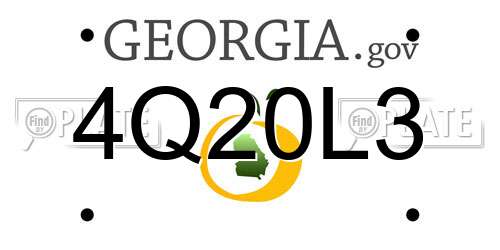 4Q20L3 Georgia License Plate