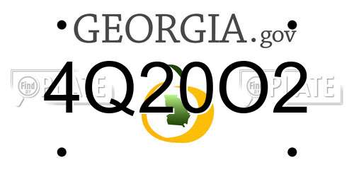 4Q20O2 Georgia License Plate