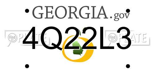 4Q22L3 Georgia License Plate