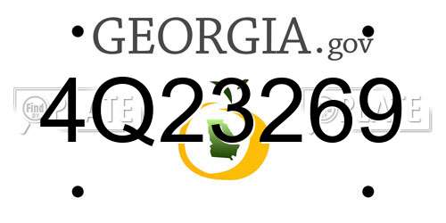 4Q23269 Georgia License Plate