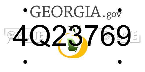 4Q23769 Georgia License Plate