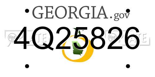 4Q25826 Georgia License Plate