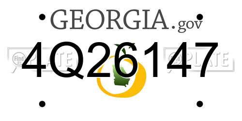 4Q26147 Georgia License Plate