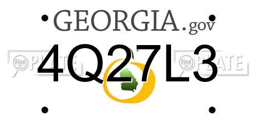 4Q27L3 Georgia License Plate