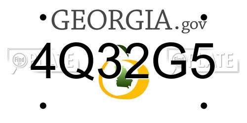 4Q32G5 Georgia License Plate