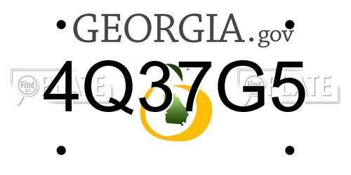4Q37G5 Georgia License Plate