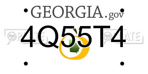 4Q55T4 Georgia License Plate