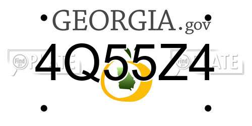 4Q55Z4 Georgia License Plate