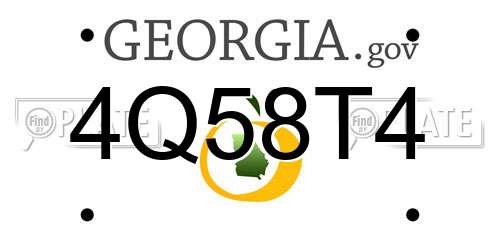 4Q58T4 Georgia License Plate