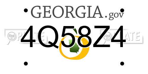 4Q58Z4 Georgia License Plate
