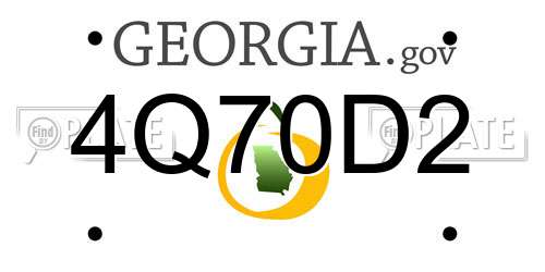 4Q70D2 Georgia License Plate