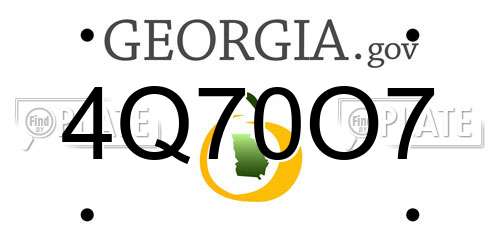 4Q70O7 Georgia License Plate