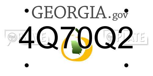 4Q70Q2 Georgia License Plate