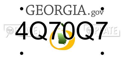 4Q70Q7 Georgia License Plate