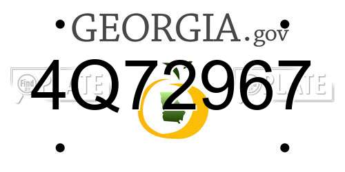 4Q72967 Georgia License Plate